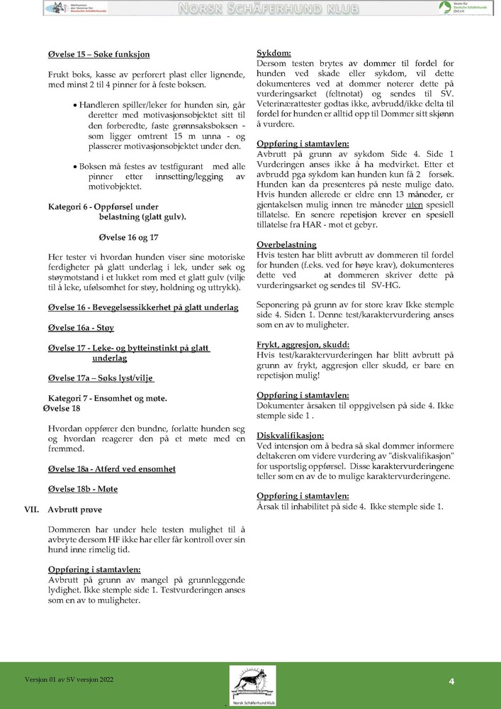 Gjennomføringsregeler bestemmelser for Vesenprøve karaktervurdering 235328